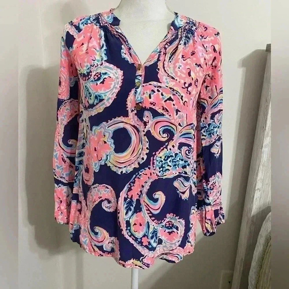 Lilly Pulitzer long sleeve blouse XXS - Picture 1 of 6